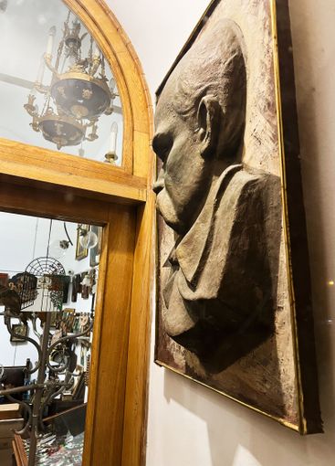 Bas relief Taras Shevchenko sculpture with antique decor...