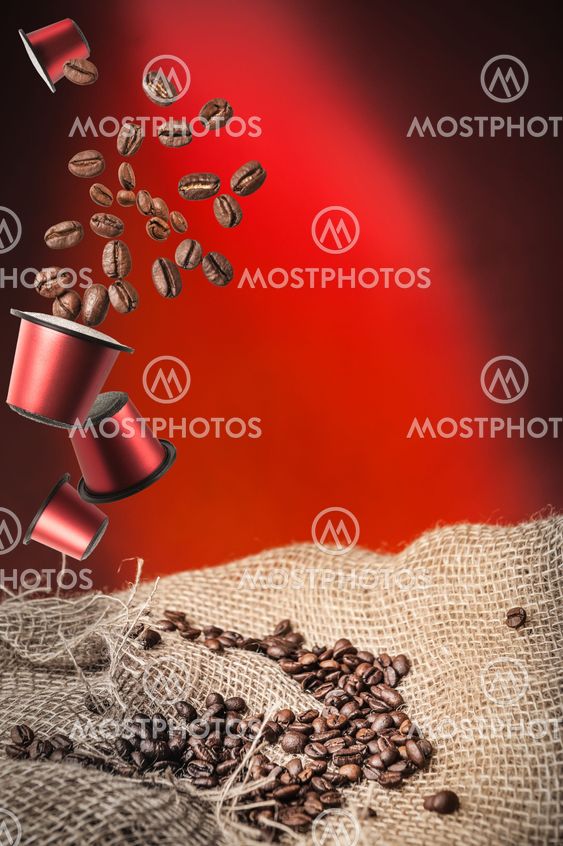 coffee capsule and coffee beans