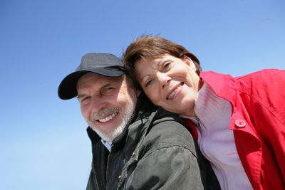 Senior couple enjoying a walk