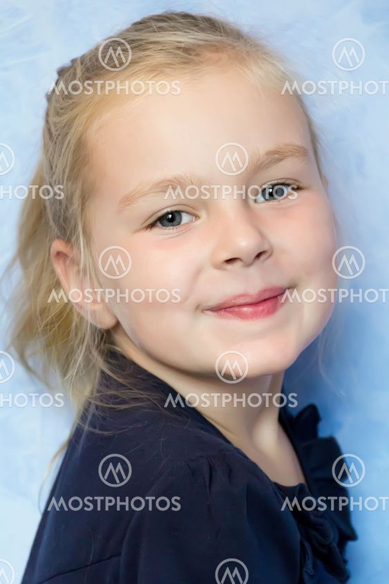 Cute girl five years old