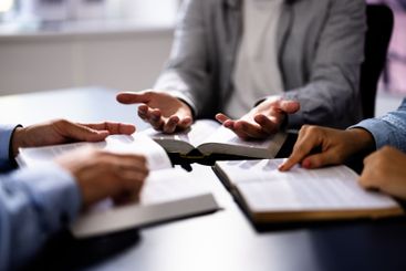 Christian Preacher Leads Bible Study With Friends,...