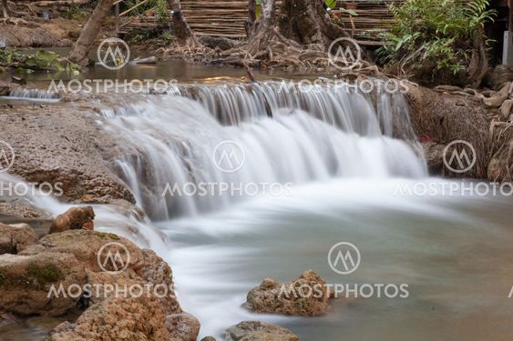 Waterfall stone in forest