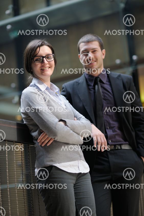 business woman and business man