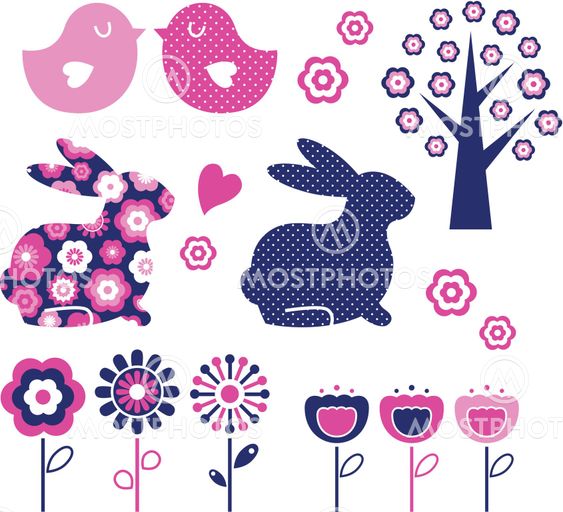 Spring and easter design elements set ( vector )