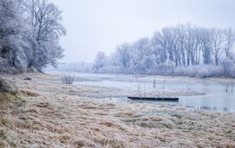 The Danube tributary in winter.