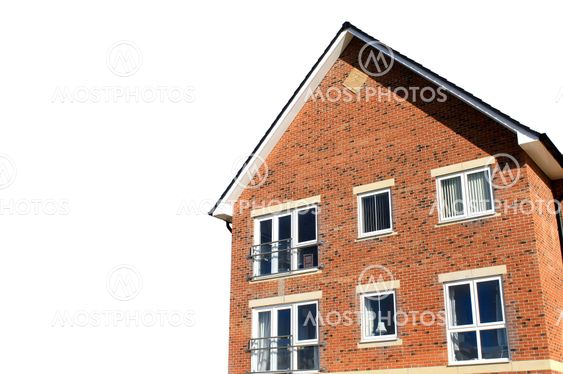 Corner of modern house isolated