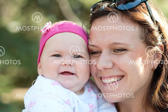 Happy mother and baby