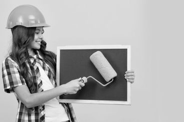 Architect teenager girl. improvement of childhood....