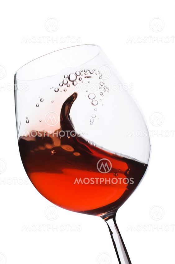 Isolated red wine glass