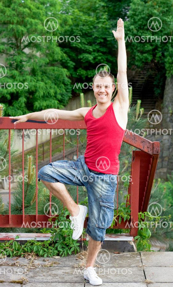 A guy doing gymnastics