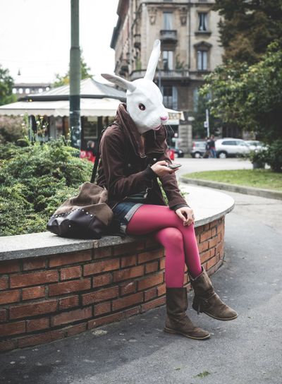 rabbit head woman 