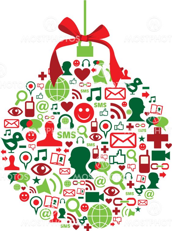 Christmas bauble with social media icons