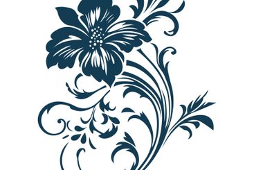 Beautiful Romantic Navy Blue Flower Floral Florist...