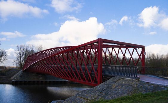 Red bridge with a twist