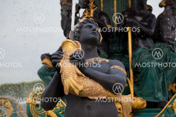 Fountain in the square of La concordia, Paris, France