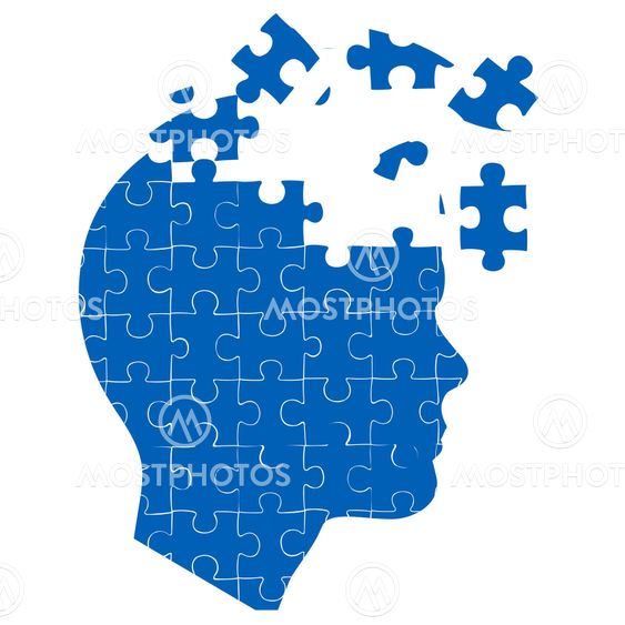 man's mind with jigsaw puzzle