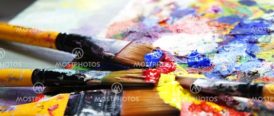Vivid strokes and paintbrushes