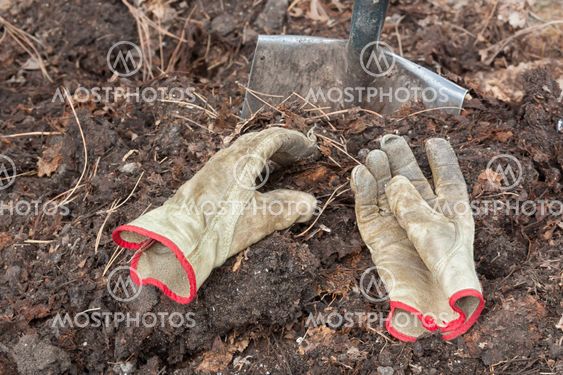 Compost, Gloves and Shovel