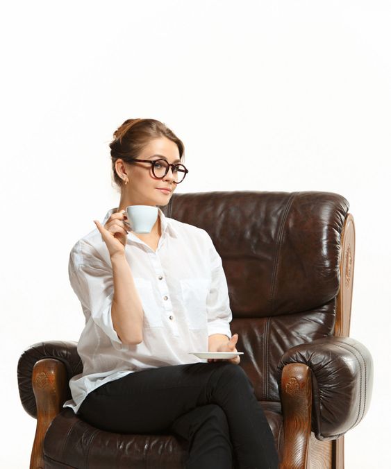 attractive businesswoman have a coffee break