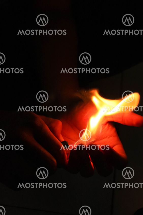 Flaming hands.