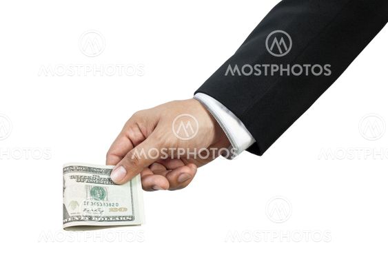 business man giving money