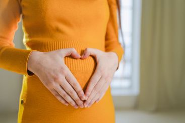 Pregnancy motherhood expectation future. Pregnant woman...