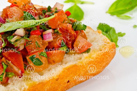 Bruschetta( Italian Toasted Garlic Bread ) with tomato