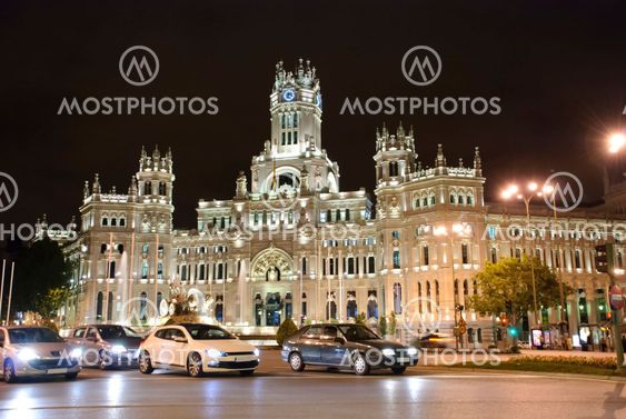 Palacio de Cibeles at night, Madrid