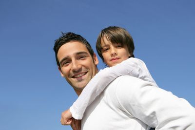 Father son piggy-back