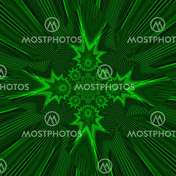 Geometric fantasy in green tone. A-0102.