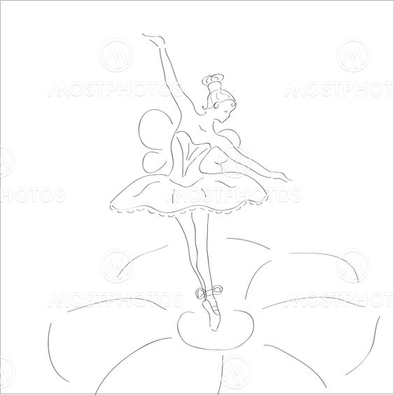 illustration of dancing ballerina with wings