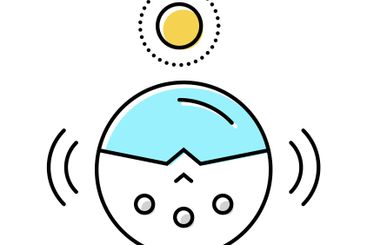 daylight sensor lighting control color icon vector...