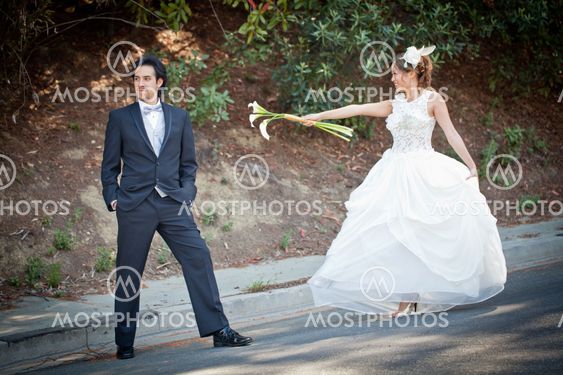 Beautiful smiling Bride and Groom