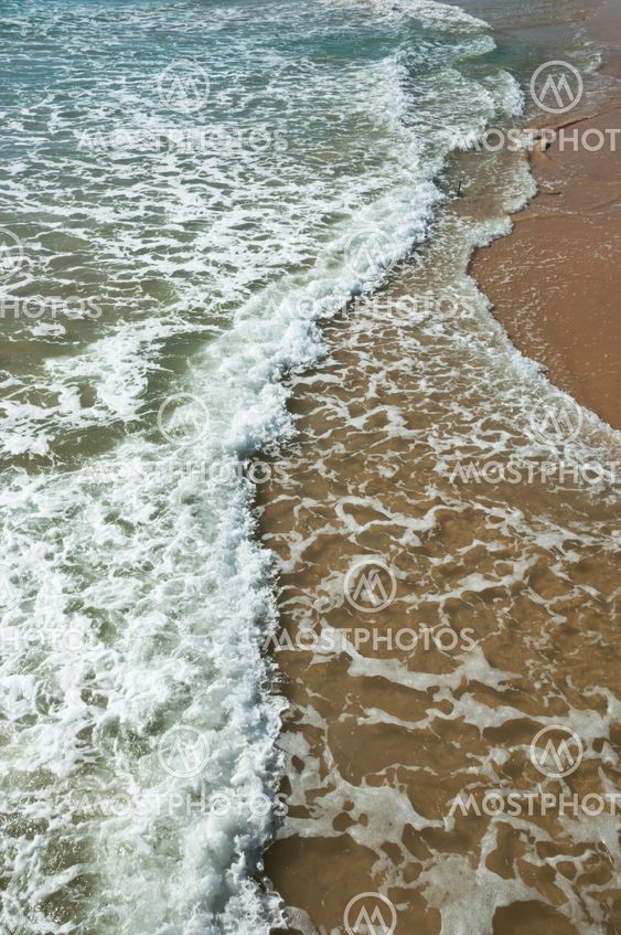 wave of the sea on the sandy beach