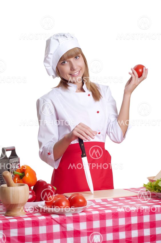 attractive woman cooking