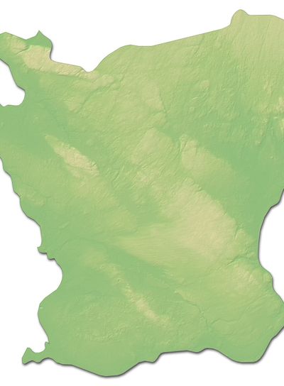Relief map - Skane County (Sweden) - 3D-Rendering