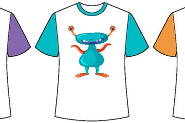 Set of different colour cute monsters or aliens screen...