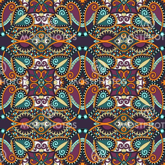 seamless geometry vintage pattern, ethnic style ornamental background, ornate floral decor for fabric design, endless texture