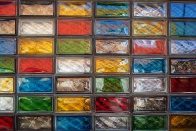 Multicoloured glass wall