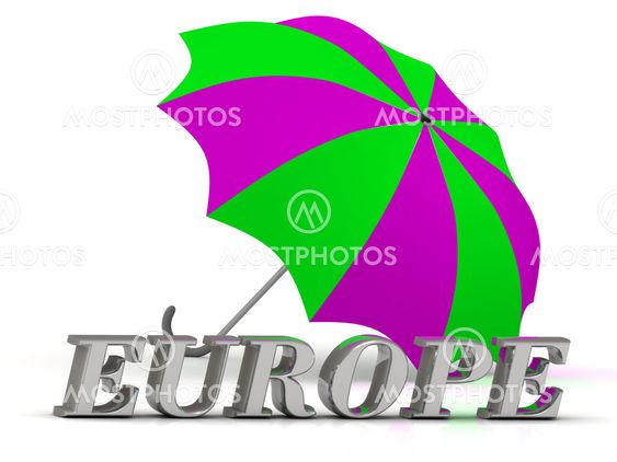 EUROPE- inscription of silver letters and umbrella
