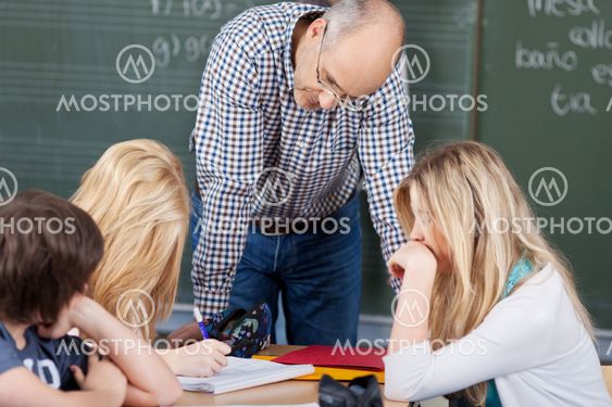 Group activity at school with a teacher