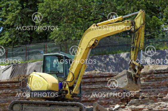 the excavator working