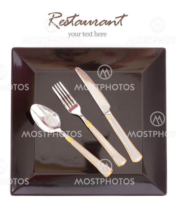 Dish with fork and knife