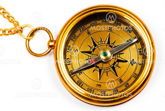 Old style brass compass