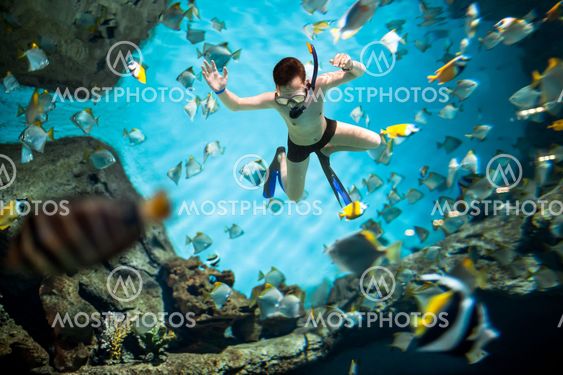 Snorkeler underwater