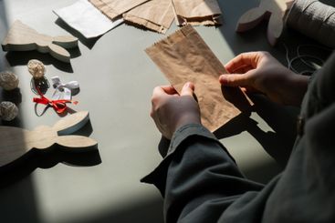 Handmade Easter present craft bag bunny decorations....