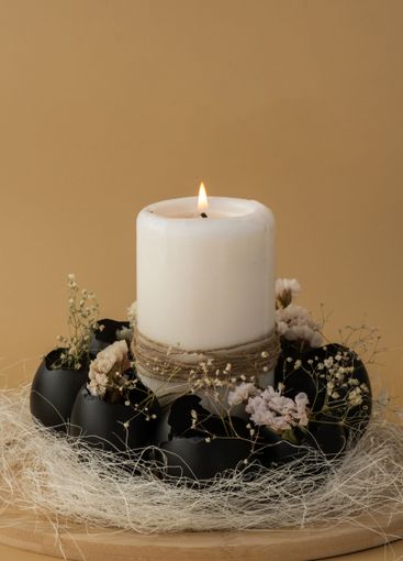 Self made egg shell with candle handmade decoration for...