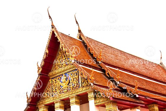 In front of the temple.