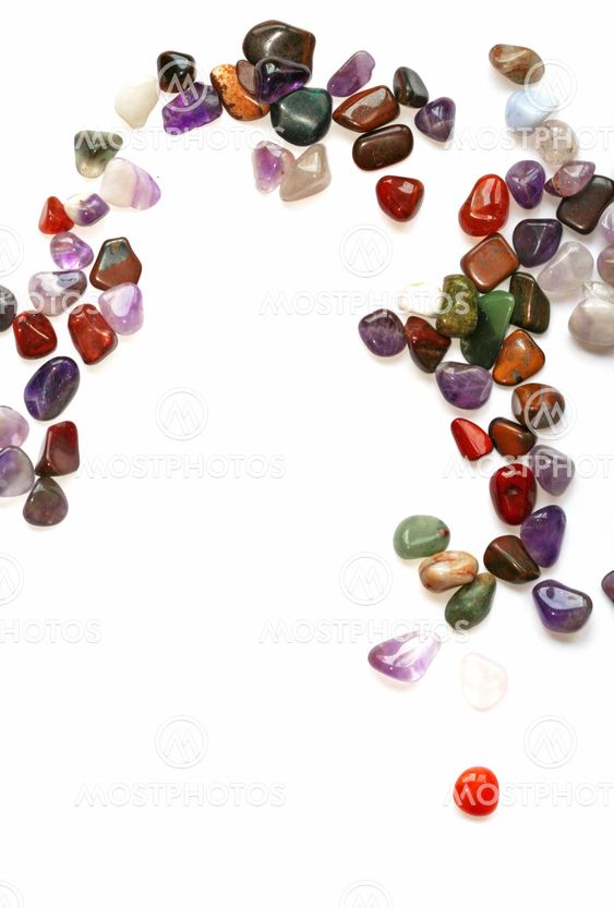 Semiprecious stones on white background