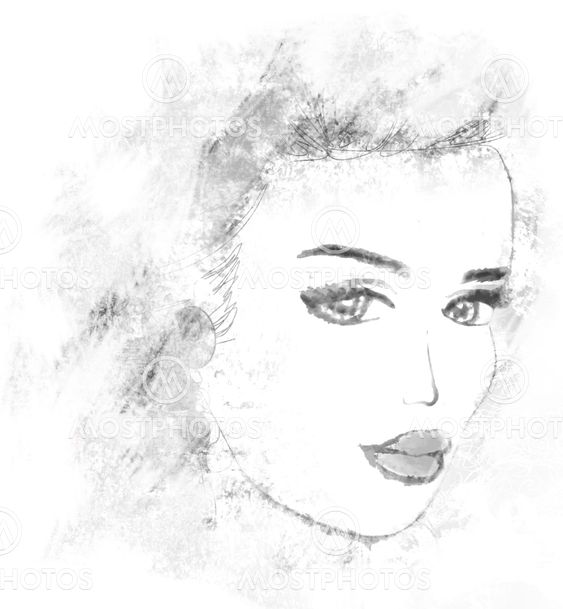 Abstract grunge Woman portrait